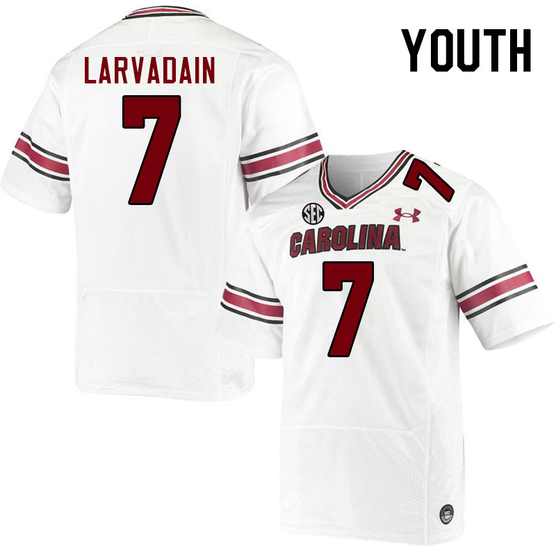 Youth #7 Gage Larvadain South Carolina Gamecocks College Football Jerseys Stitched-White